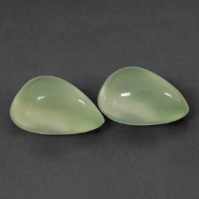 Gemas de Prehnite Verde natural de  ct, En forma de pera, Transparente