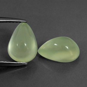 Gemas de Prehnite Verde natural de  ct, En forma de pera, Transparente