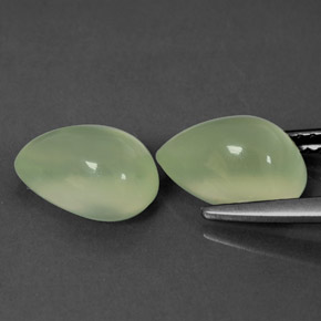 Gemas de Prehnite Verde natural de  ct, En forma de pera, Transparente