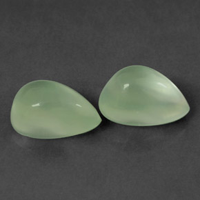 Gemas de prehnita verde natural de  ct, en forma de pera, transparente