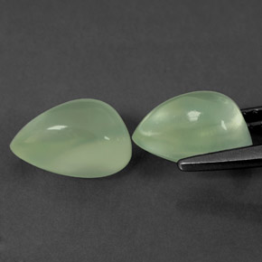 Gemas de prehnita verde natural de  ct, en forma de pera, transparente