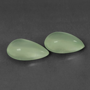 Gemas de prehnita verde natural de  ct, en forma de pera, transparente