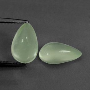 Gemas de prehnita verde natural de  ct, en forma de pera, transparente