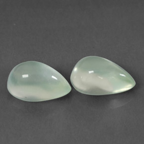 Gemas de prehnita verde natural de  ct, en forma de pera, transparente