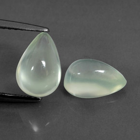 Gemas de prehnita verde natural de  ct, en forma de pera, transparente