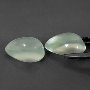 Gemas de prehnita verde natural de  ct, en forma de pera, transparente