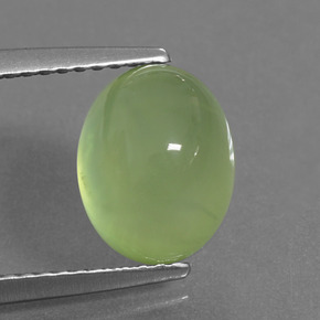 Prehnita verde natural de 4,27 ct, corte óvalo, translúcido