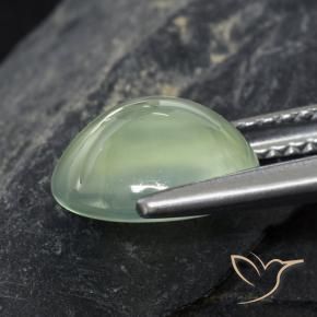 Prehnite Verde salvia muy claro natural de 2.68 ct, Ovalada, Transparente