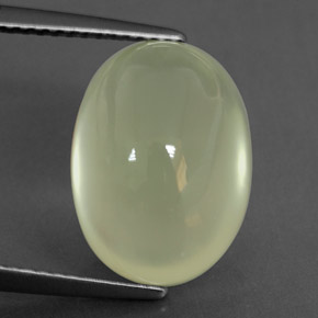 Prehnita verde natural de 10,03 ct, corte óvalo, transparente