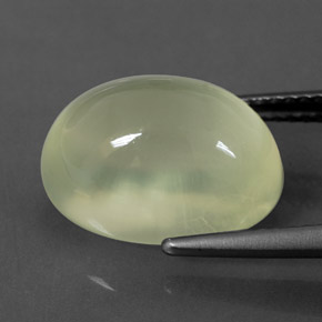 Prehnita verde natural de 10,03 ct, corte óvalo, transparente