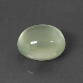 Prehnita verde natural de 3,10 ct, corte óvalo, transparente