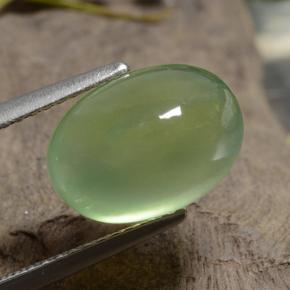 Prehnita verde natural de 5,10 ct, corte óvalo, translúcido