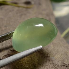Prehnita verde natural de 5,10 ct, corte óvalo, translúcido