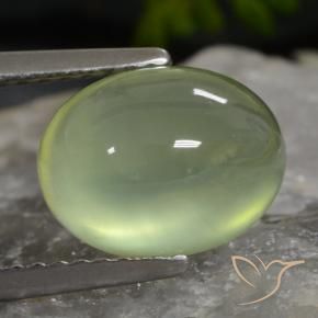 Prehnita verde natural de 3,26 ct, corte óvalo, translúcido