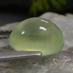 Prehnita verde natural de 3,26 ct, corte óvalo, translúcido