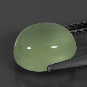 Prehnita verde natural de 2,00 ct, corte óvalo, transparente