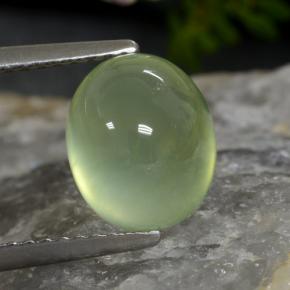Prehnita verde natural de 3,45 ct, corte óvalo, translúcido