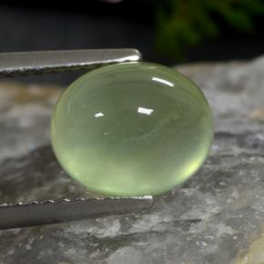 Prehnita verde natural de 3,45 ct, corte óvalo, translúcido