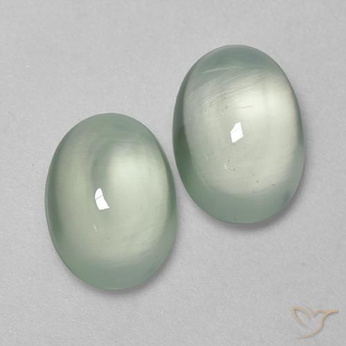 Gemas de Prehnite Verde muy claro natural de 5.47 ct, Ovalada, Transparente