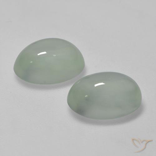 Gemas de Prehnite Verde muy claro natural de 5.47 ct, Ovalada, Transparente