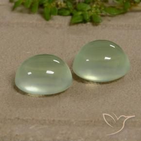 Gemas de Prehnite Yellow Green  natural de 5.20 ct, Ovalada, Translúcido