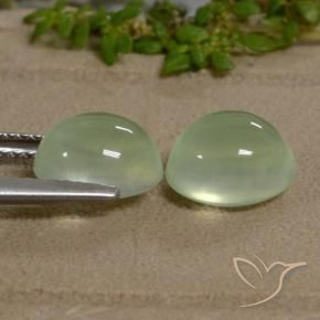 Gemas de Prehnite Yellow Green  natural de 5.20 ct, Ovalada, Translúcido