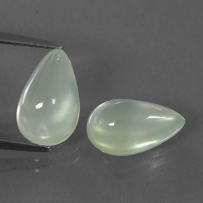 Gemas de prehnita blanco natural de 6,28 ct, transparente, transparente / translúcido