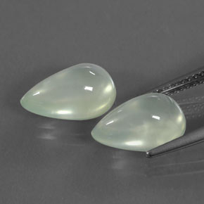 Gemas de prehnita blanco natural de 6,28 ct, transparente, transparente / translúcido