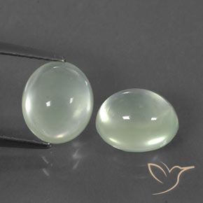 Gemas de prehnita blanco natural de 4,40 ct, transparente, transparente / translúcido