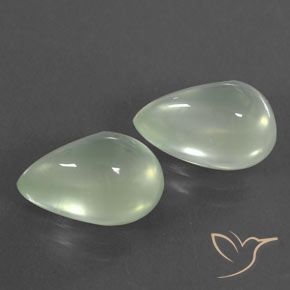 5.27ctw Natural Blanco verdoso claro Prehnite, En forma de pera, Transparente / Translúcido