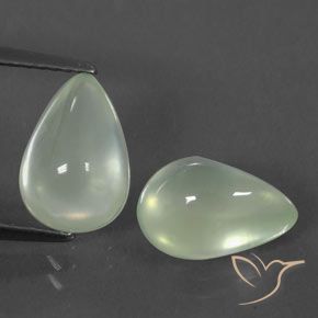 Gemas de Prehnite Blanco verdoso claro natural de 5.27 ct, En forma de pera, Transparente / Translúcido