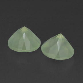 Gemas de prehnita verde natural de  ct, transparente, transparente / translúcido