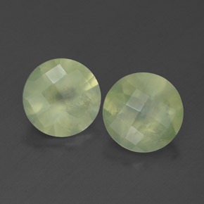 Gemas de prehnita verde natural de  ct, transparente, transparente / translúcido