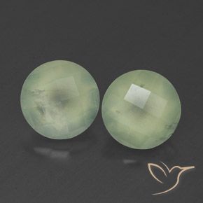 Gemas de prehnita verde natural de 3,90 ct, transparente, transparente / translúcido