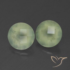 Gemas de prehnita verde natural de 3,90 ct, transparente, transparente / translúcido