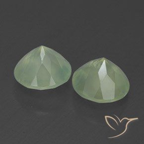 Gemas de prehnita verde natural de 3,90 ct, transparente, transparente / translúcido