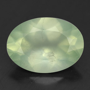 Prehnita verde natural de 5,36 ct, corte óvalo, transparente
