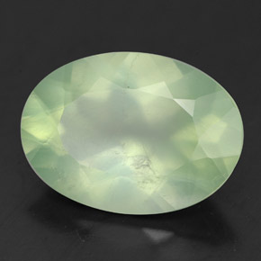 Prehnita verde natural de 5,36 ct, corte óvalo, transparente