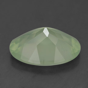 Prehnita verde natural de 4,76 ct, corte óvalo, translúcido