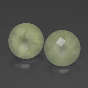 Gemas de prehnita verde natural de 3,90 ct, transparente, transparente / translúcido