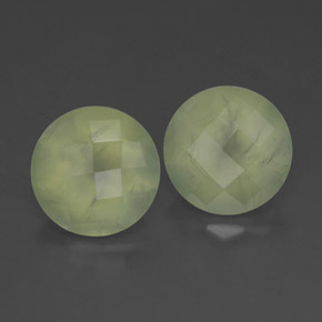 Gemas de prehnita verde natural de 3,90 ct, transparente, transparente / translúcido