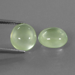 Gemas de Prehnite Verde natural de  ct, Corte Óvalo, Transparente