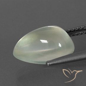 Prehnite Light Green  natural de 4.40 ct, En forma de pera, Transparente / Translúcido