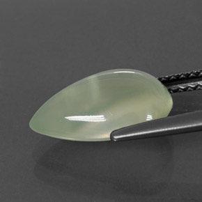 Prehnita verde natural de 3,38 ct, transparente, transparente / translúcido
