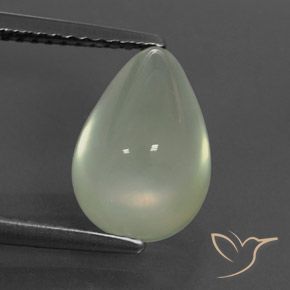 4.26ct Natural Olive Green  Prehnite, En forma de pera, Transparente / Translúcido