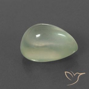 Prehnite Olive Green  natural de 4.26 ct, En forma de pera, Transparente / Translúcido