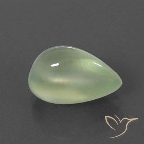 Prehnite Pale Green  natural de 3.32 ct, En forma de pera, Transparente / Translúcido