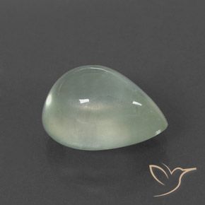 Prehnite Verde claro natural de 3.48 ct, En forma de pera, Transparente / Translúcido