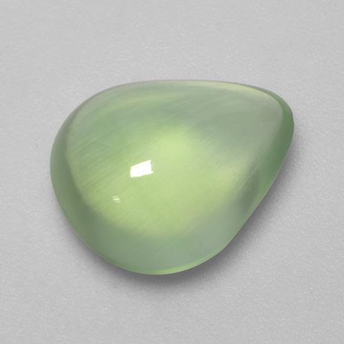 Prehnita verde natural de 3,18 ct, en forma de pera, transparente