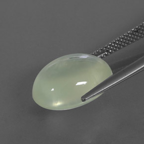 Prehnita verde natural de 8,89 ct, transparente, transparente / translúcido